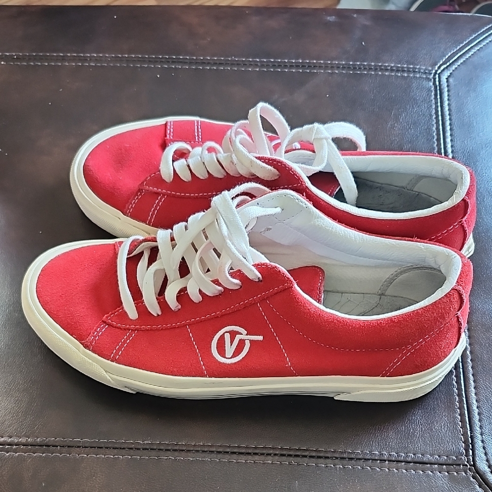 Vans Red and White Sneakers